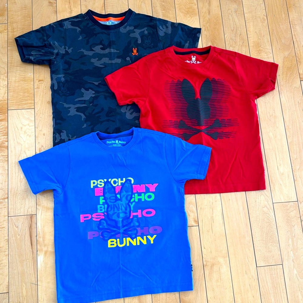 3 pack of Psycho Bunny shirts size 10